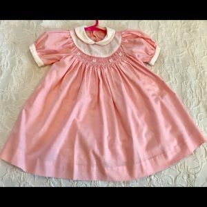 Pink Baby Girl Dress with Smocking